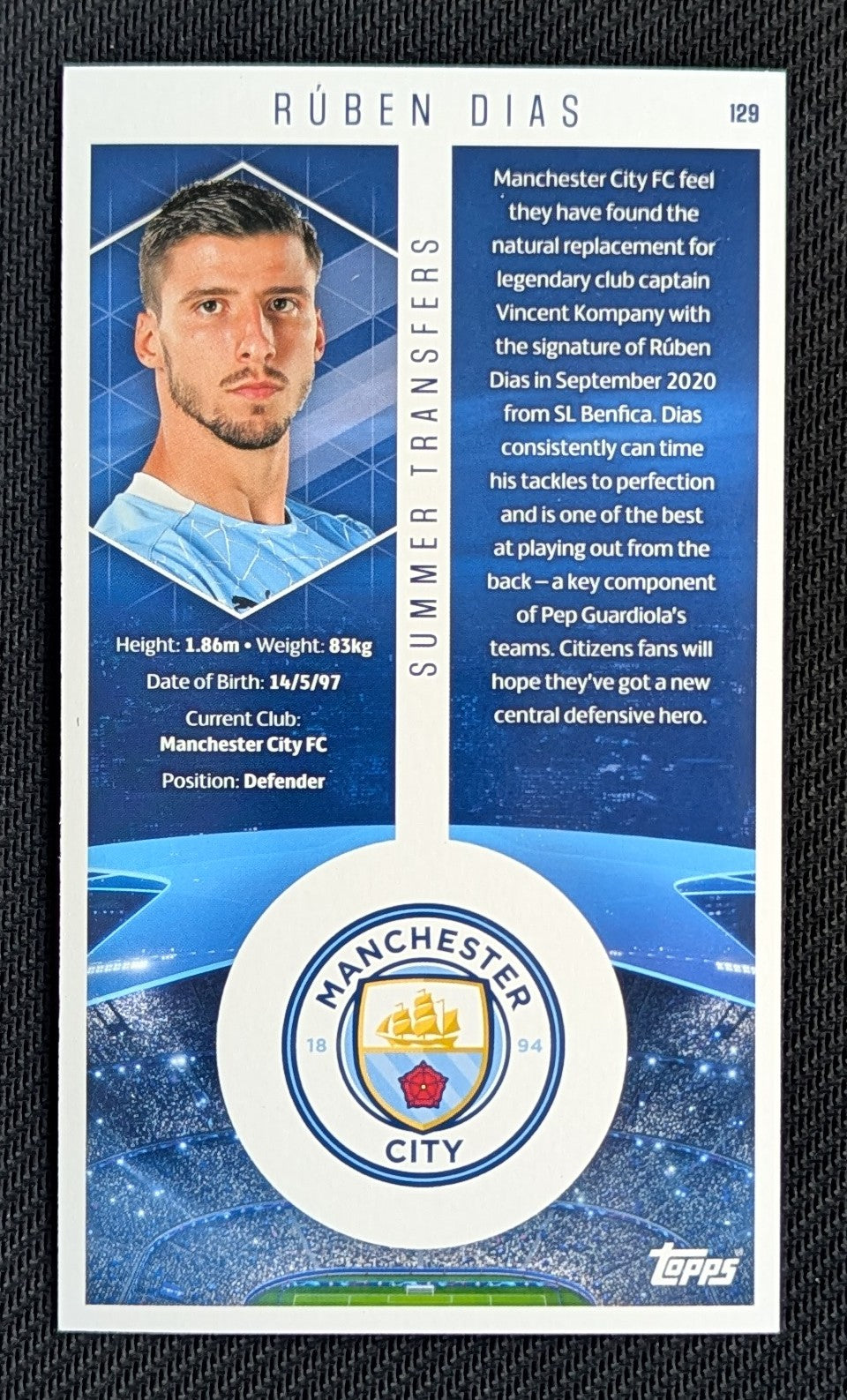 #129 - Ruben Dias - Manchester City - UCL Best Of The Best - Summer Transfers