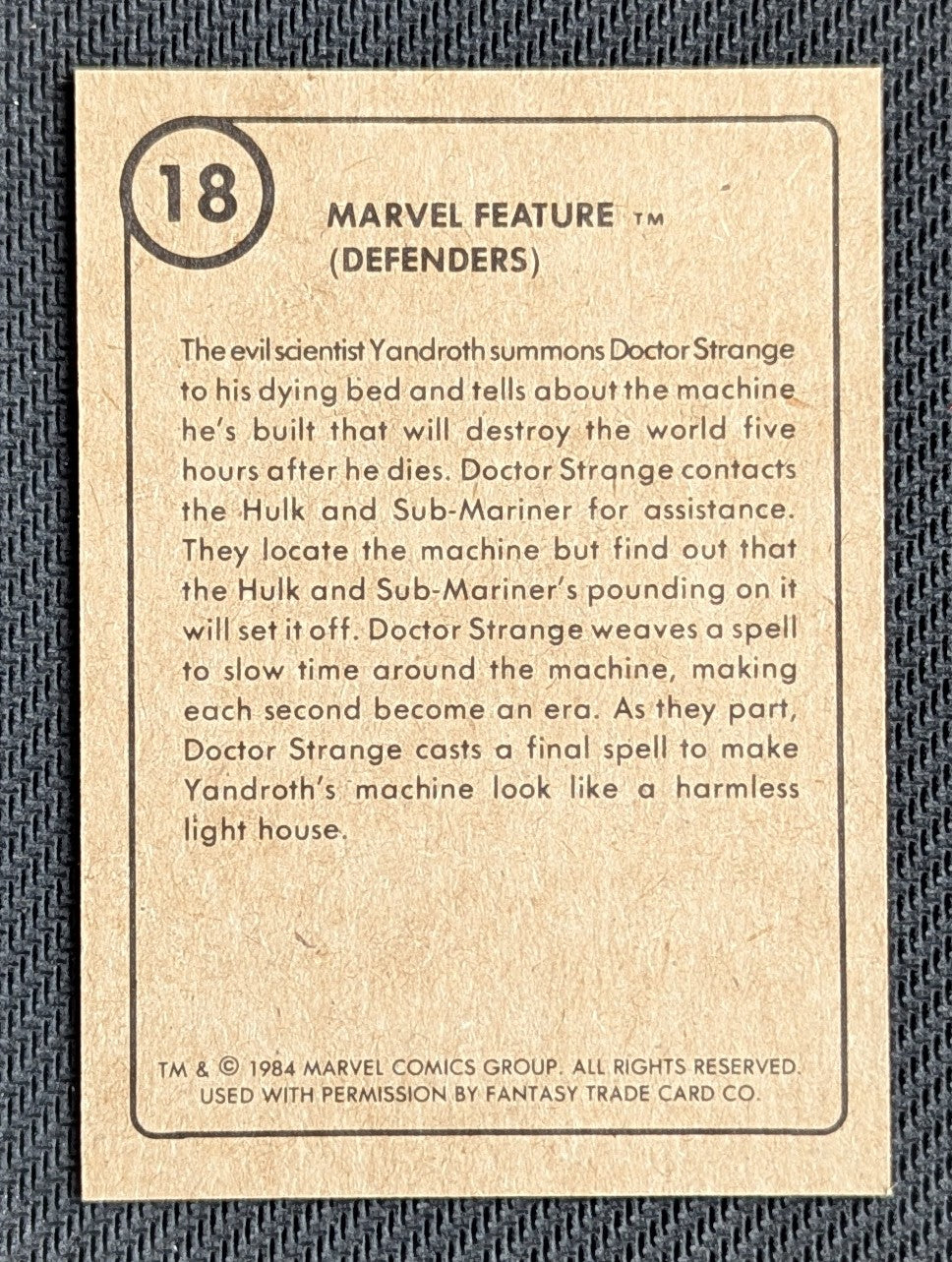 #18 Marvel Feature (Defenders) - Marvel First Issue Covers 1984