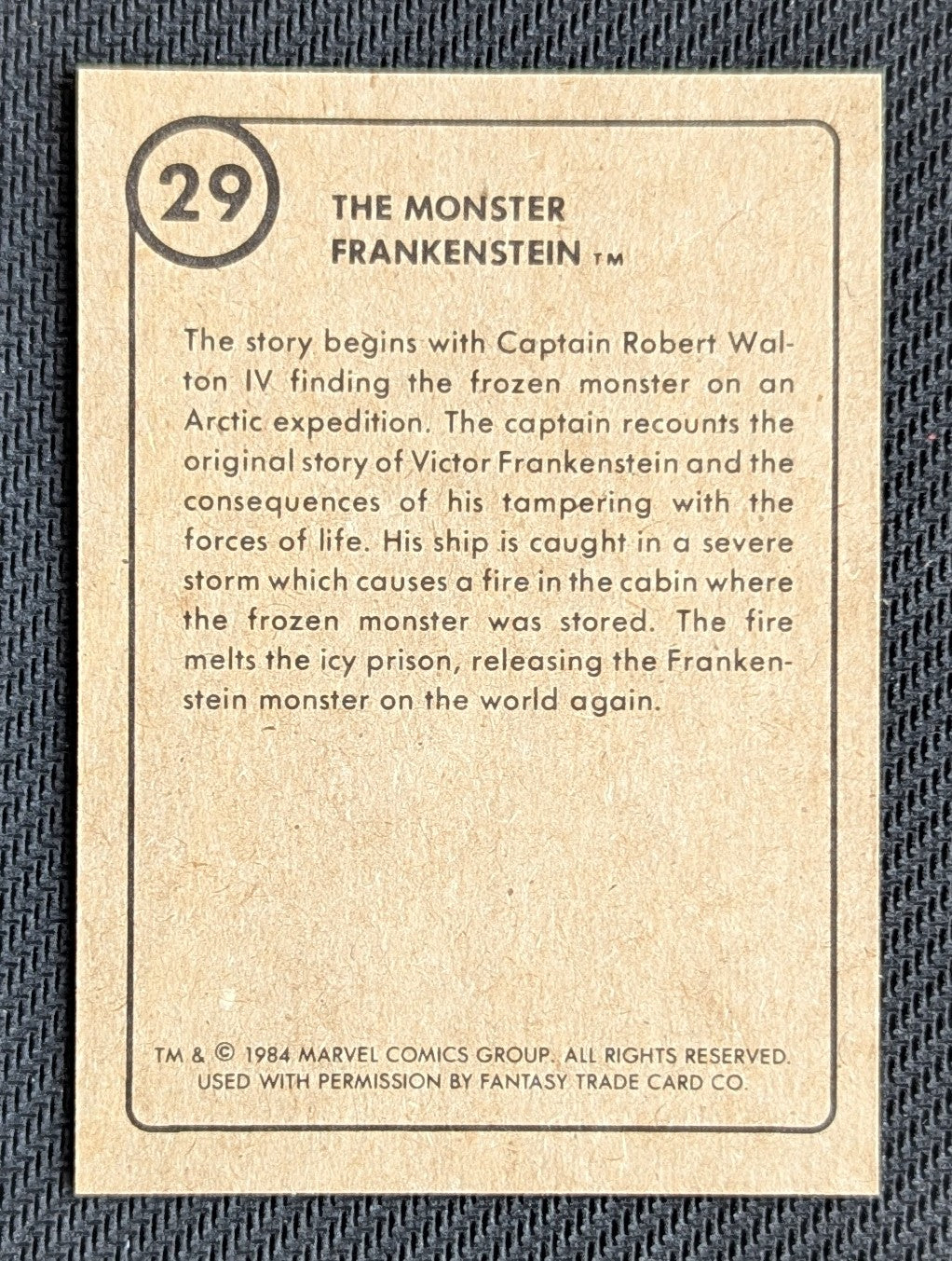 #29 The Monster Frankenstein - Marvel First Issue Covers 1984