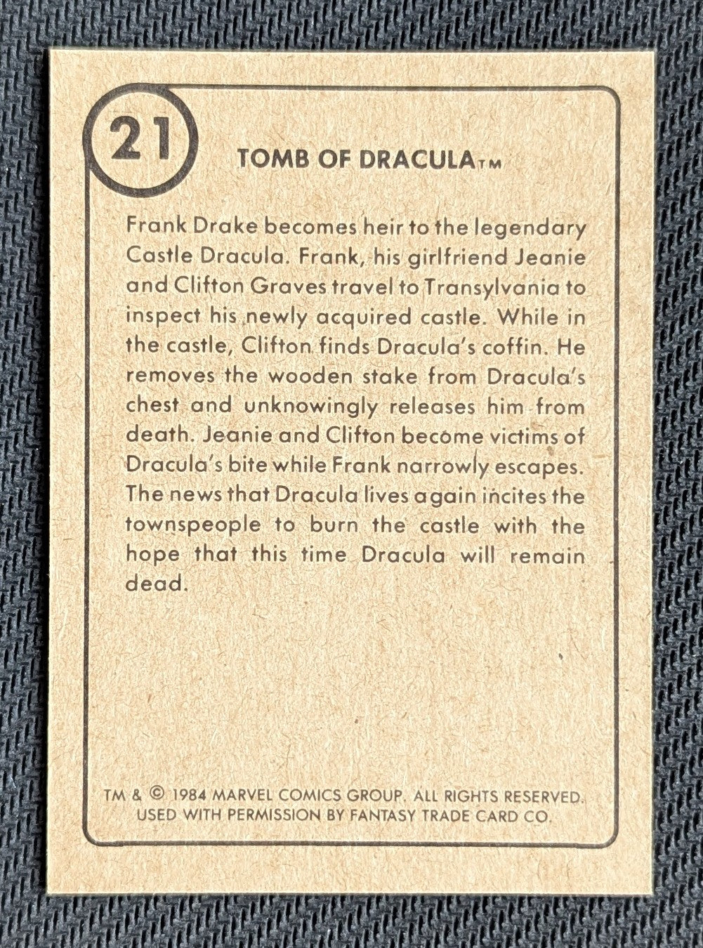 #21 Tomb Of Dracula - Marvel First Issue Covers 1984