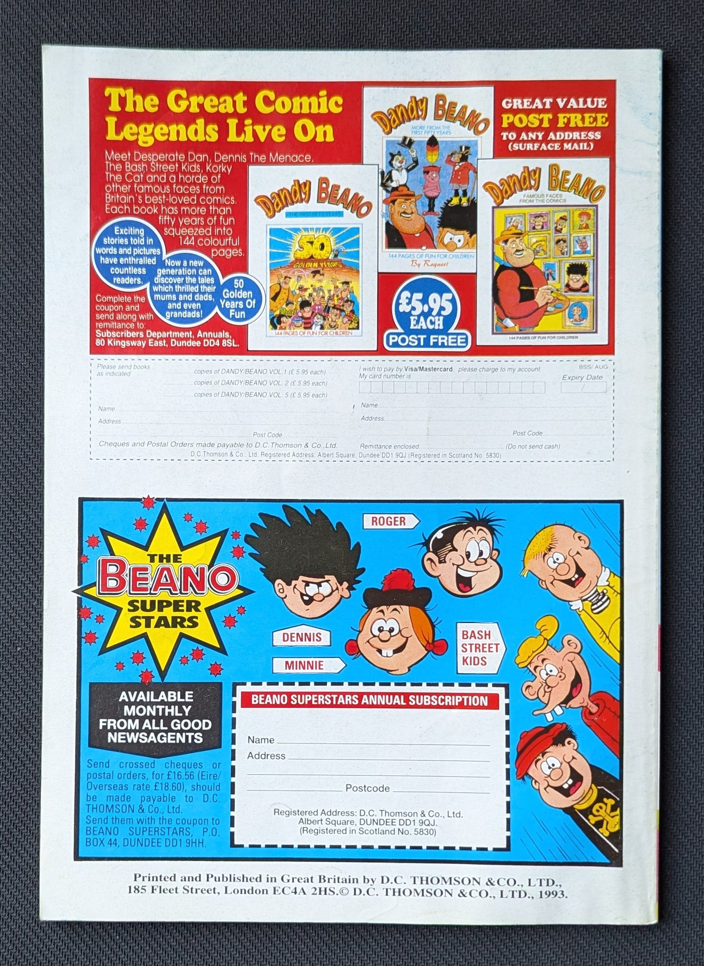 The Beano Super Stars #21 Dennis The Menace "The Menace Fights Back"