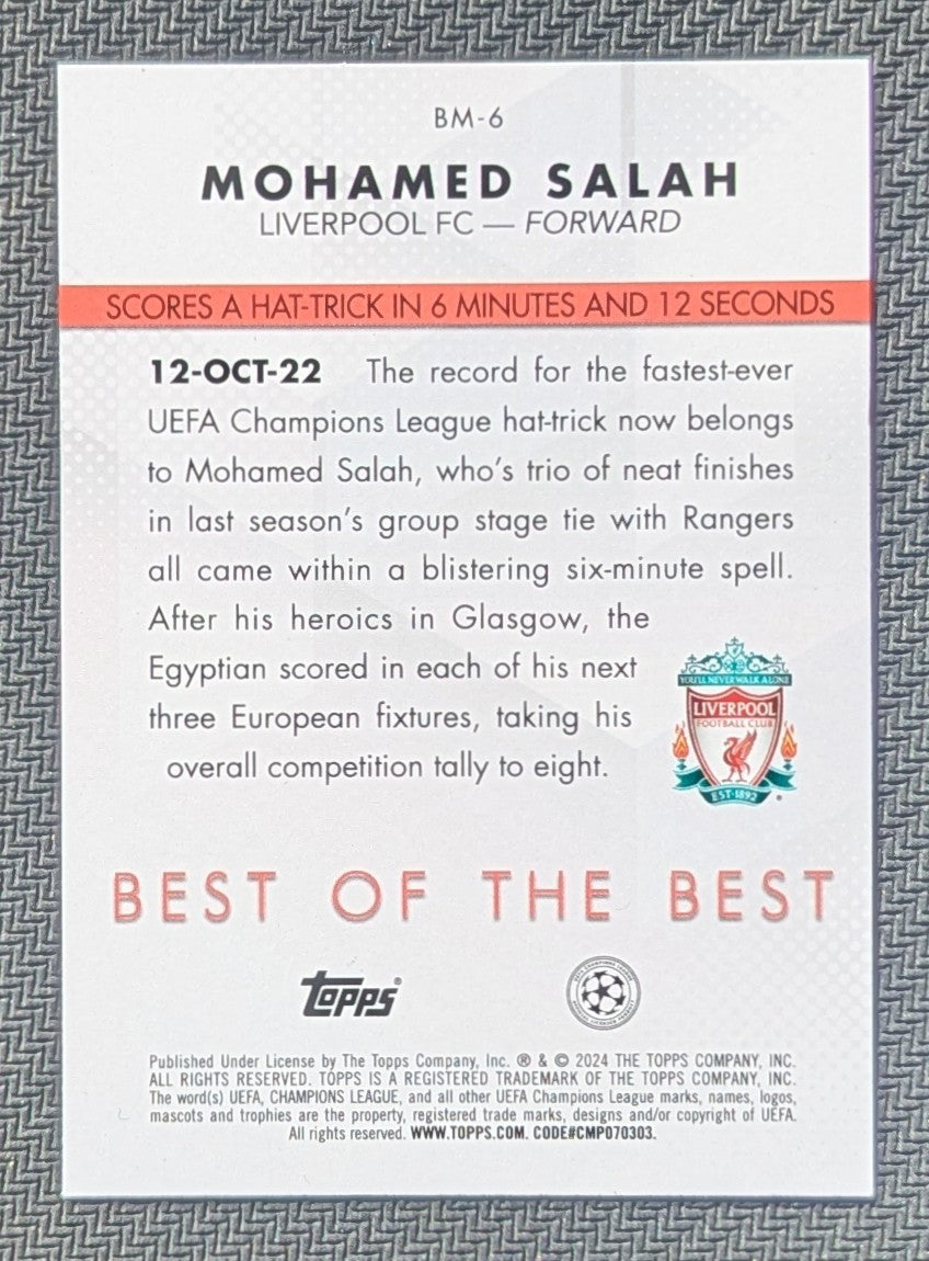 #BM-6 - Mohamed Salah - Liverpool - Topps® UEFA Club Competitions 2023/24 - Best Of The Best