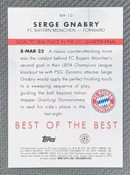 #BM-10 - Serge Gnabry - FC Bayern Munchen - Topps® UEFA Club Competitions 2023/24 - Best Of The Best
