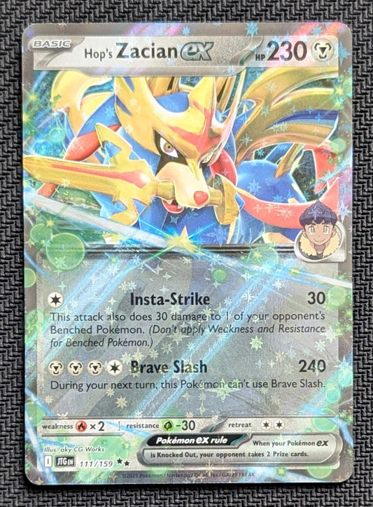 Hop's Zacian ex - 111/159
Holo
Double Rare - Unlimited