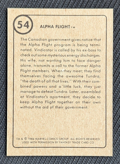 #54 Alpha Flight - Marvel First Issue Covers 1984