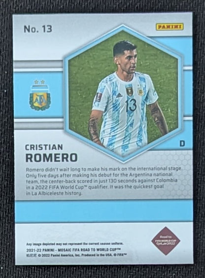 #13 - Cristian Romero - Argentina - Panini® Mosaic Road to FIFA World Cup 2021/22 - Prizm
