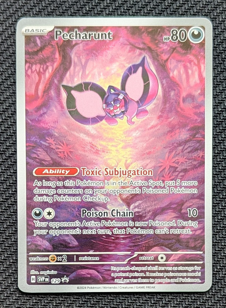 Pecharunt - SVP129
Holo
Promo - Black Star
Shrouded Fable Elite Trainer Box