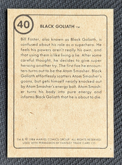 #40 Black Goliath  - Marvel First Issue Covers 1984