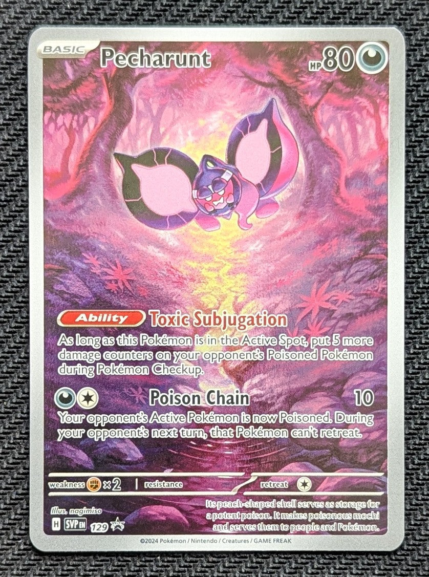 Pecharunt - SVP129
Holo
Promo - Black Star
Shrouded Fable Elite Trainer Box