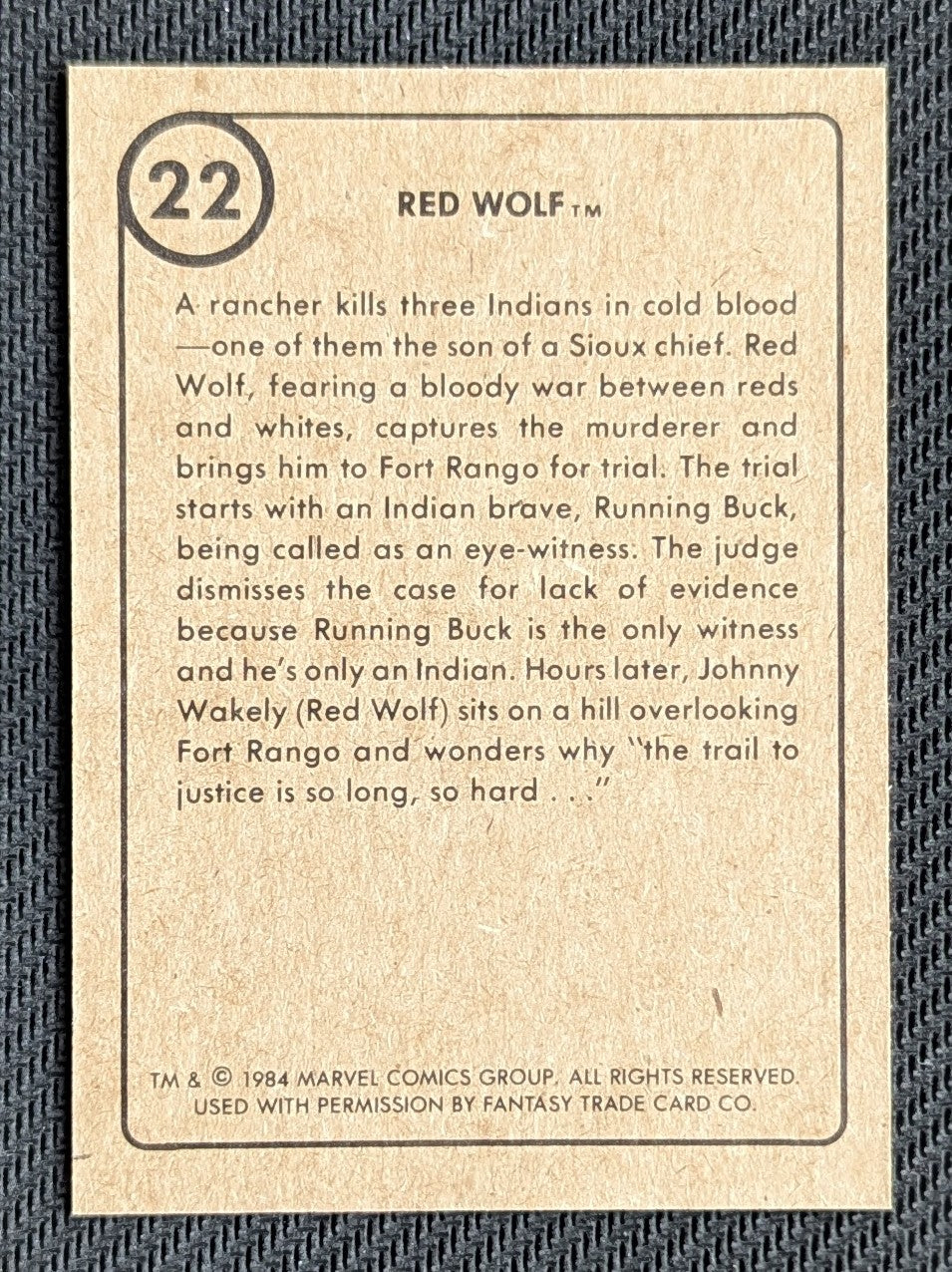 #22 Red Wolf - Marvel First Issue Covers 1984