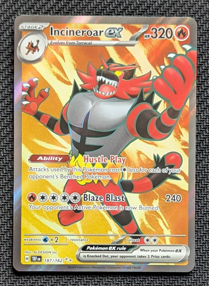 Incineroar ex - 187/162
Holo
Ultra Rare - Unlimited