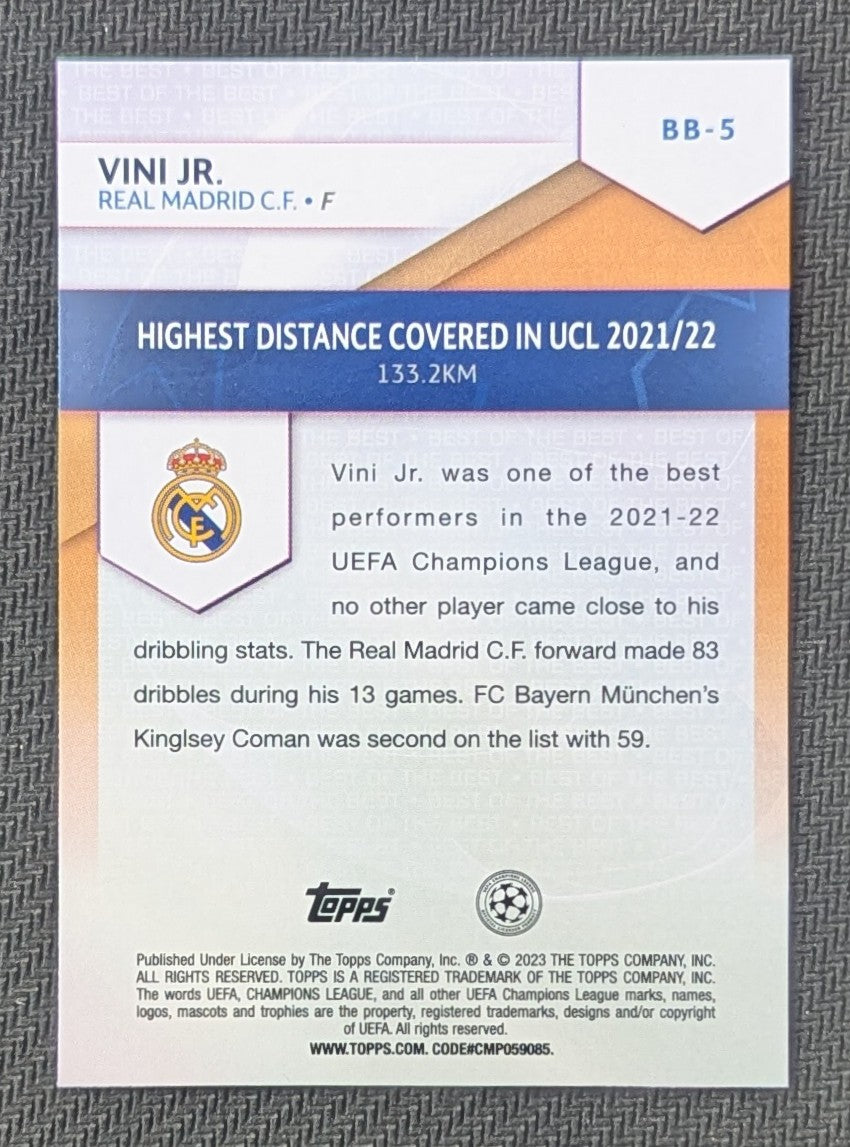 #BB-5 - Vini Jr. - Real Madrid - Topps® UEFA Club Competitions 2022/23 - Best Of The Best