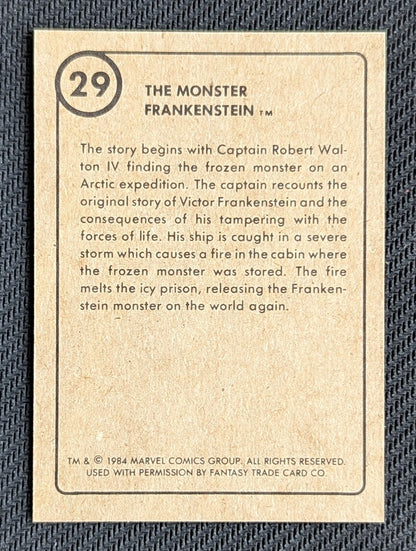 #29 The Monster Frankenstein - Marvel First Issue Covers 1984